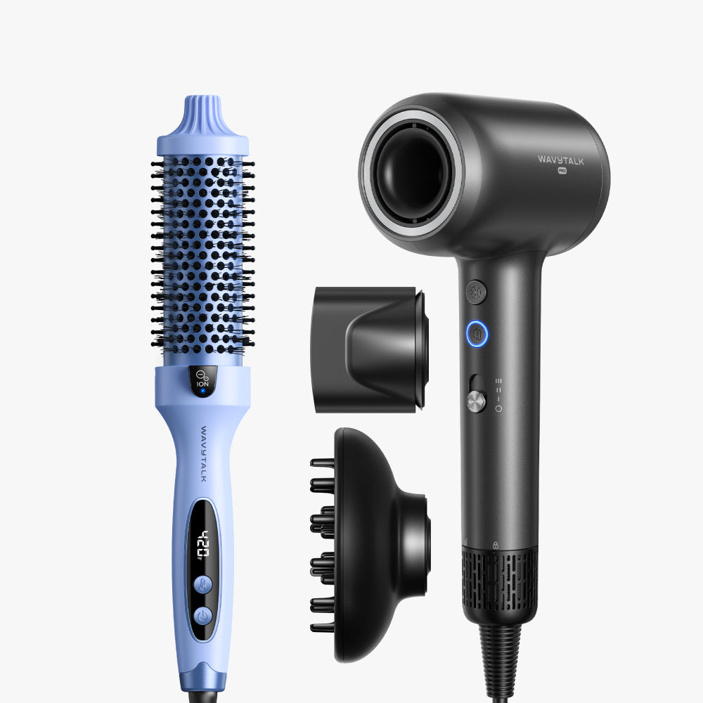 Blue Blowout Boost and dark gray Turblow Pro display on a white background