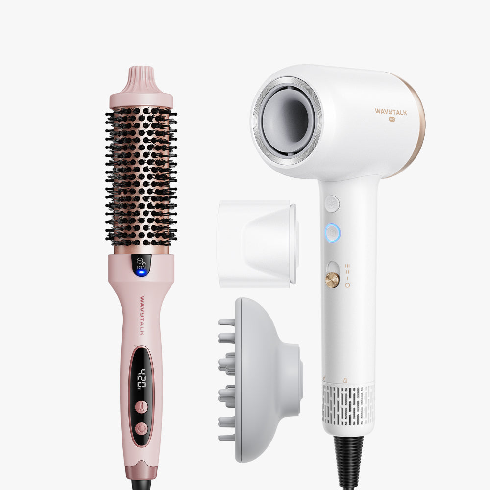 Pink Blowout Boost and white Turblow Pro display on a white background